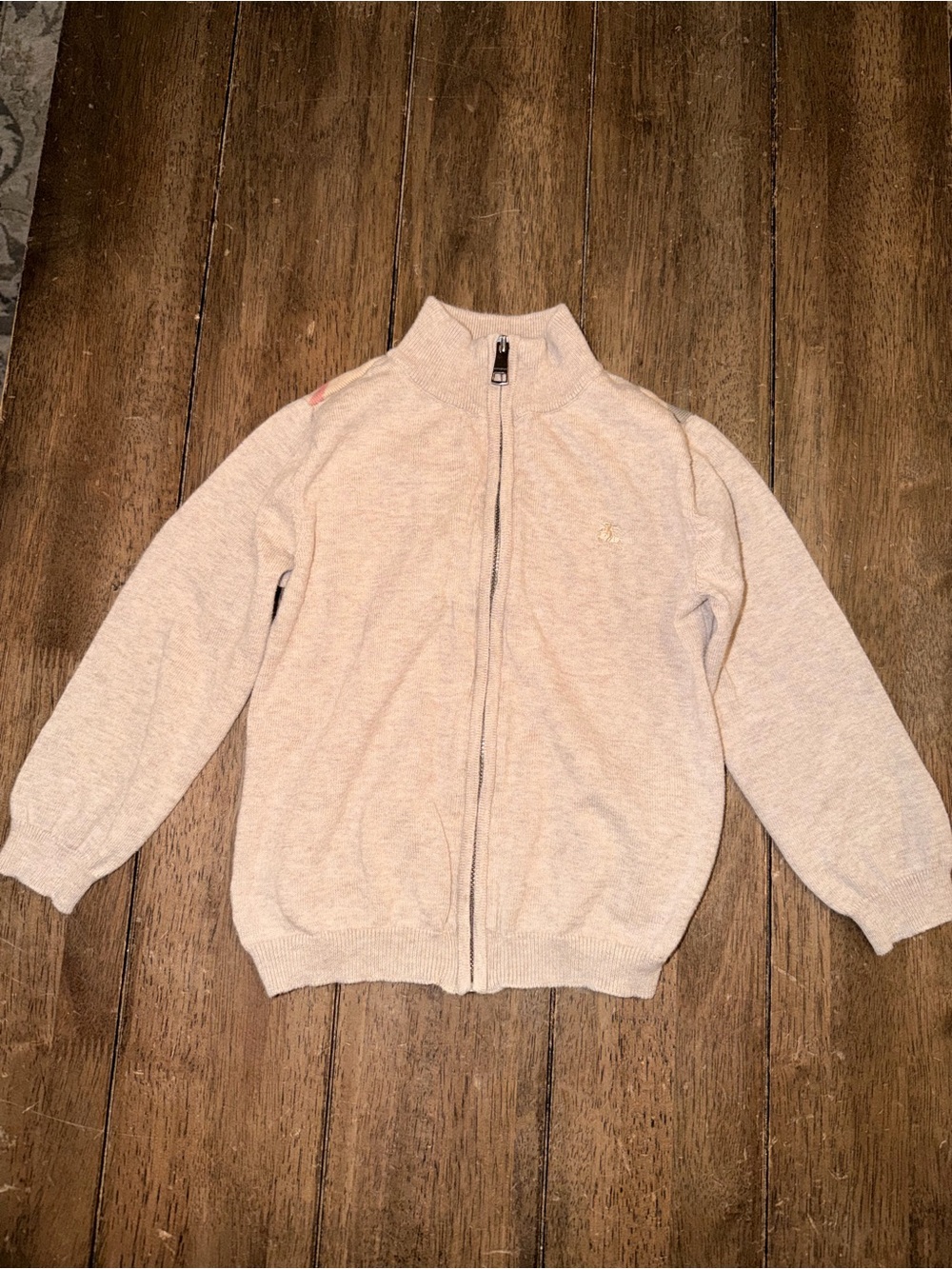 Boys Burberry Cream / Plaid Zip Up Jacket